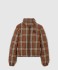 크롭 체크 나일론 퍼퍼 재킷