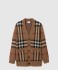 체크 울 캐시미어 가디건