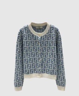 로고 니트 코트