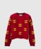 프린트 니트 톱