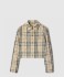 크롭 체크 데님 재킷