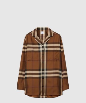 체크 실크 셔츠