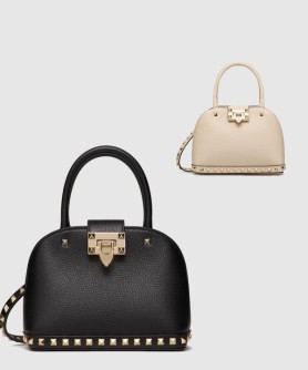 가라바니 락스터드 그레인 송아지 가죽 스몰 핸드백