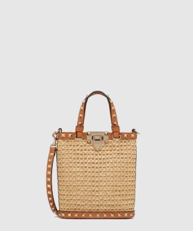 미니 락스터드 라피아 숄더백