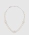 진주 장식 브이로고 시그니처 메탈 네크리스