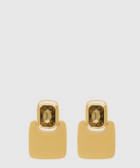 레진과 메탈 소재의 카보숑 스퀘어 이어링 800770