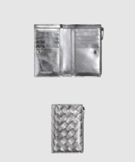 미디엄 인트레치아토 폴더형 지퍼 지갑 667468