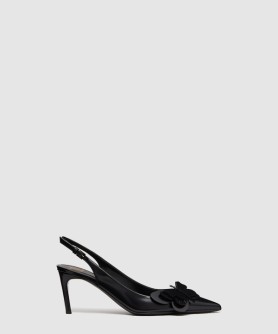 송아지 가죽 레이스업 펌프스