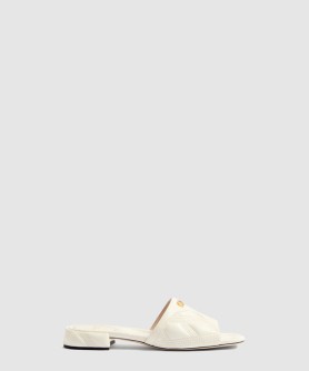 퀼티 67 퀼팅 나파 가죽 슬라이드 샌들