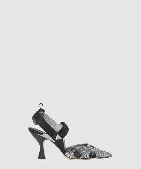 콜리브리 매쉬 라인스톤 하이힐 슬링백 8J8585