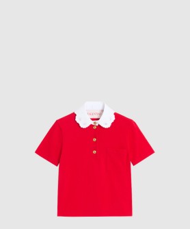 자수 코튼 폴로 셔츠