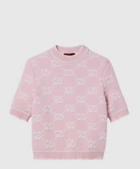 GG 울 부클레 자카드 탑