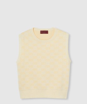 파인 GG 코튼 슬리브리스 탑