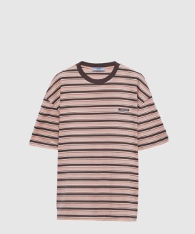 스트라이프 리슬 코튼 티셔츠