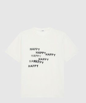 Happy Happy 루즈 코튼 저지 티셔츠