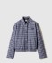 체크 패브릭 블루종 재킷