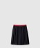 플리츠 핀스트라이프 미디 스커트