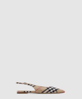 체크 데임 슬링백 발레리나 811314