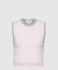 펀믹스 깅엄 체크 자카드 메리노 울 쉘 탑