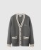 립 조직 니트 울 및 캐시미어 가디건