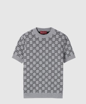 리버서블 GG 울 자카드 탑