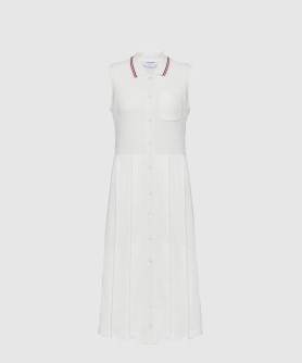 코튼 와플 플리츠 폴로 드레스