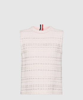 시어서커 니트 트위드 자카드 쉘 탑