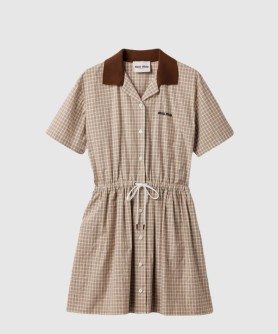 체크 미니드레스